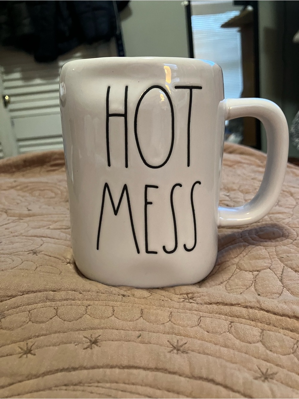 White "Hot Mess" Ceramic Coffee Mug -